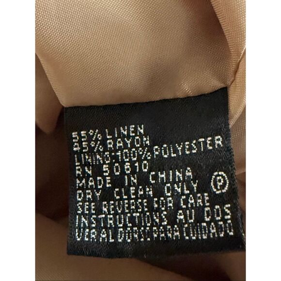 Kasper Petite Linen Blend Blazer Jacket Size 14P – Beige Tan, Classic - Picture 12 of 12